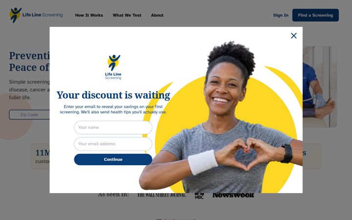 Screenshot of lifelinescreening.com