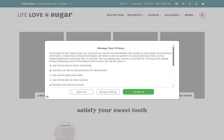 Screenshot of lifeloveandsugar.com