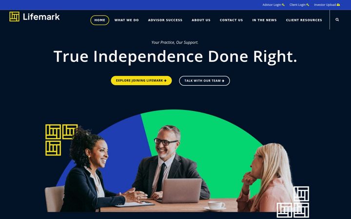 Screenshot of lifemark.com