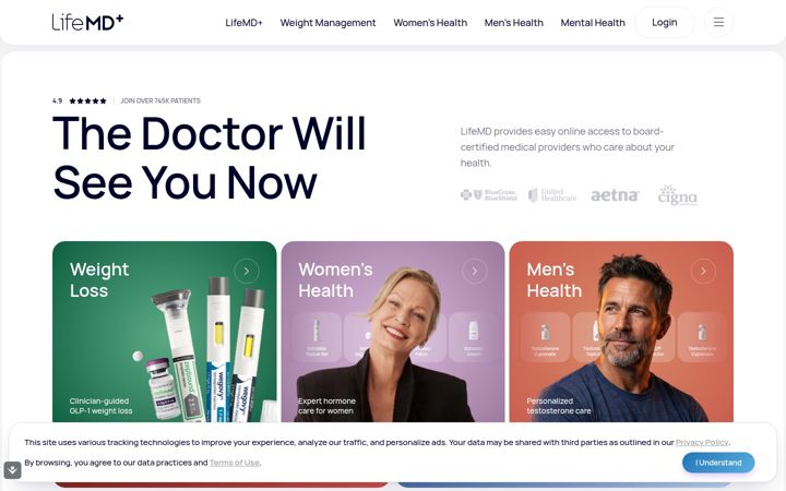 Screenshot of lifemd.com