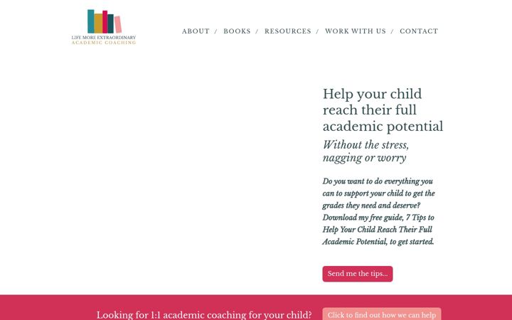 Screenshot of lifemoreextraordinary.com