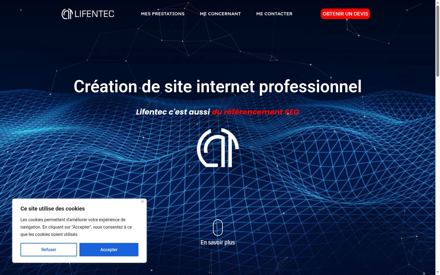 Screenshot del banner di consenso mostrato prima di qualsiasi interazione