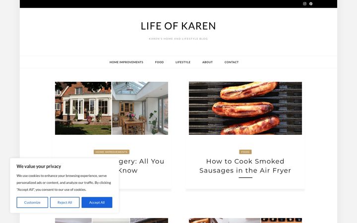 Screenshot of lifeofkaren.co.uk