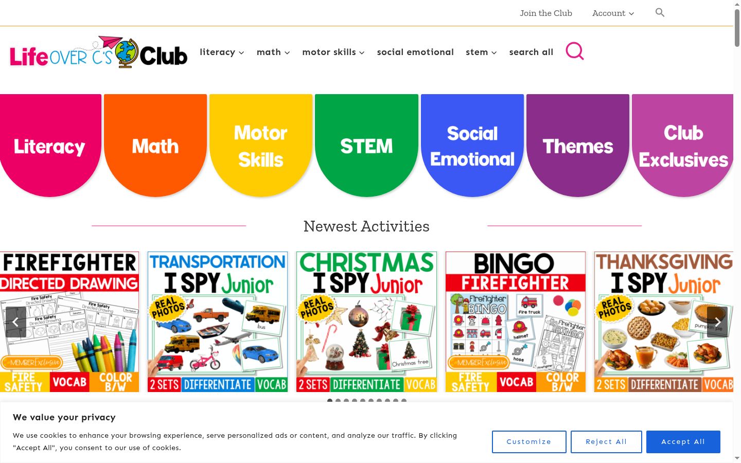 Screenshot of the consent banner shown before any interaction