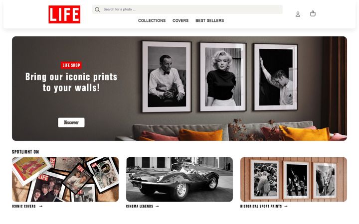Screenshot of lifephotostore.com