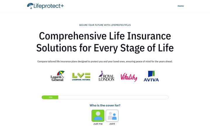 Screenshot of lifeprotectplus.co.uk