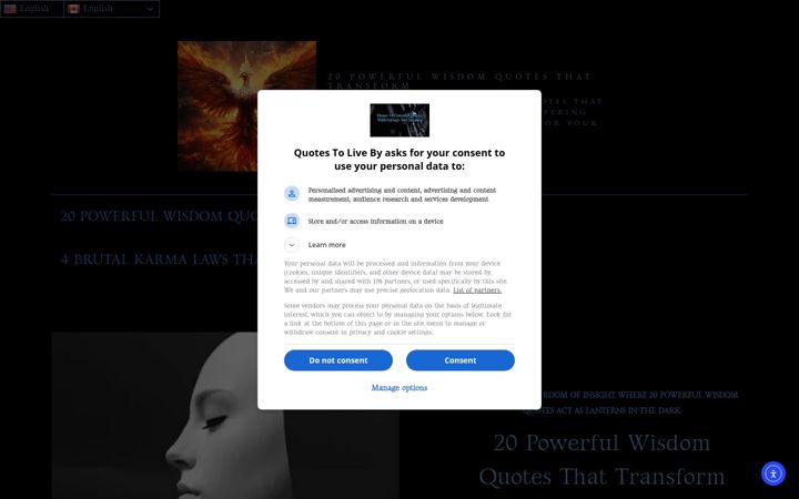 Screenshot of lifequotesandlesson.com