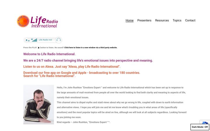 Screenshot of liferadiointernational.com