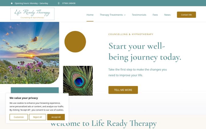 Screenshot of lifereadytherapy.co.uk