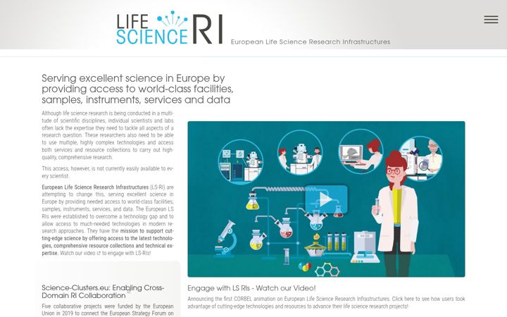 Screenshot of lifescience-ri.eu