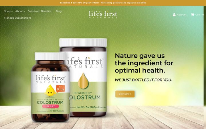 Screenshot of lifesfirstnaturals.com