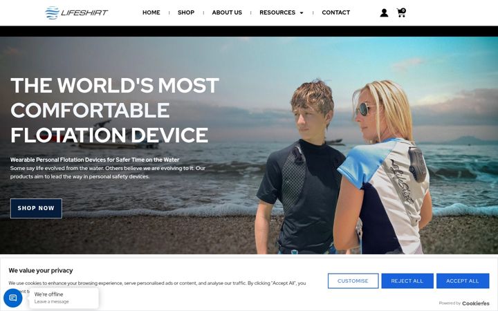 Screenshot of lifeshirt.com