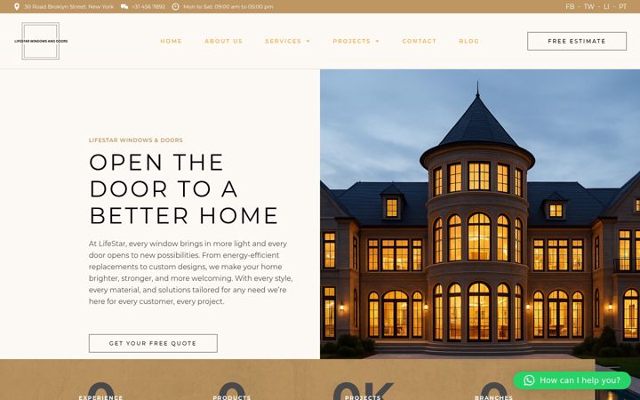 Screenshot of lifestarwindows.com