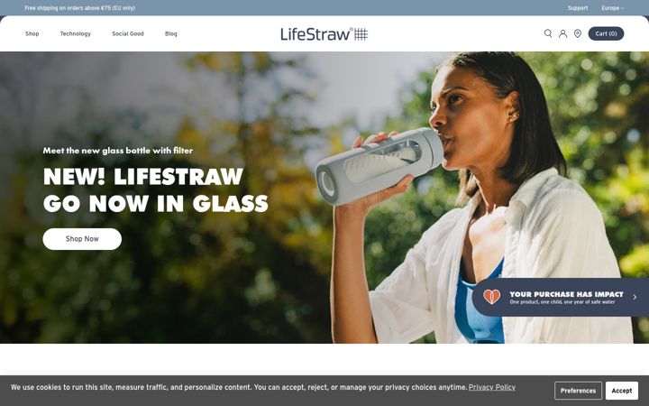 Screenshot of lifestraw.com