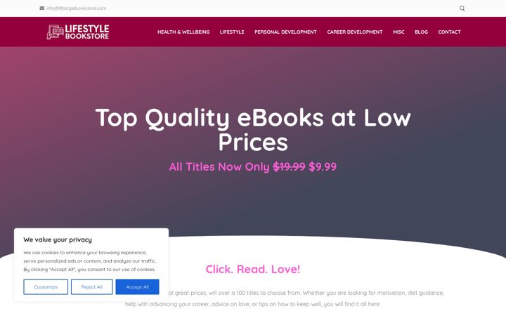 Screenshot of lifestylebookstore.com
