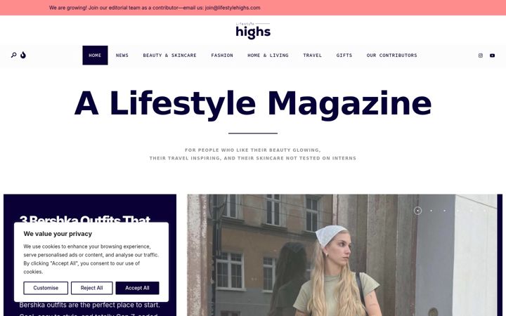 Screenshot of lifestylehighs.com