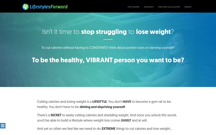 Screenshot of lifestylesforward.com