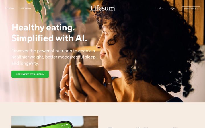 Skärmbild av lifesum.com