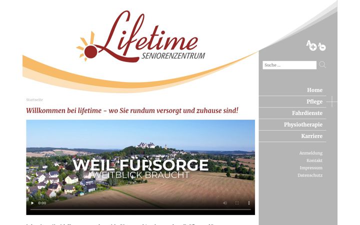 Screenshot of lifetime-pflegezentrum.de