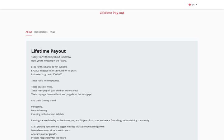 Screenshot of lifetimepayout.org