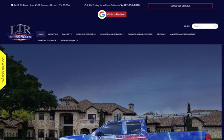 Screenshot of lifetimeroofingofamerica.com