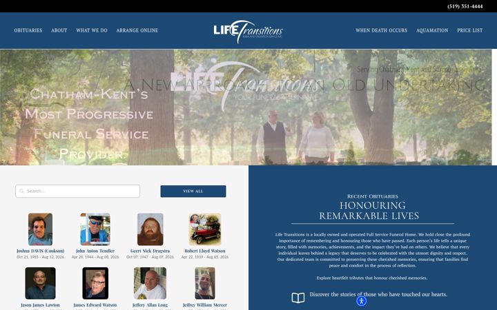 Screenshot of lifetransitions.ca