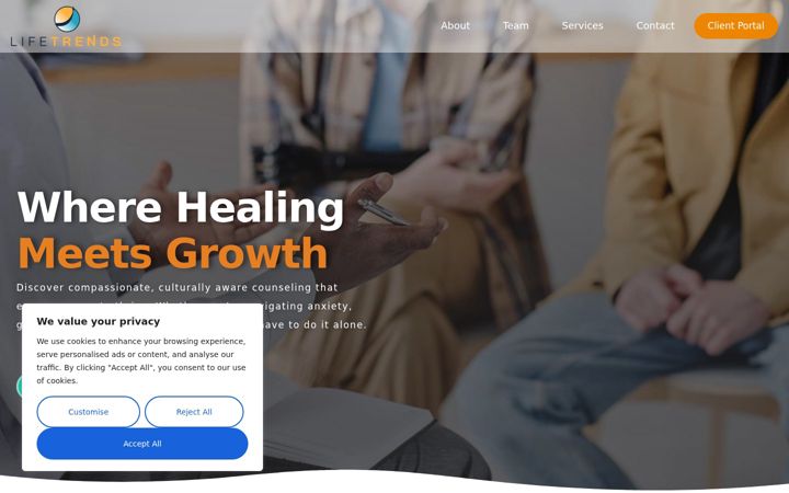 Screenshot of lifetrendscounseling.com