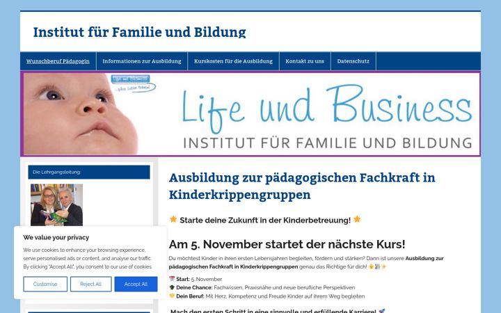 Screenshot of lifeundbusiness.com