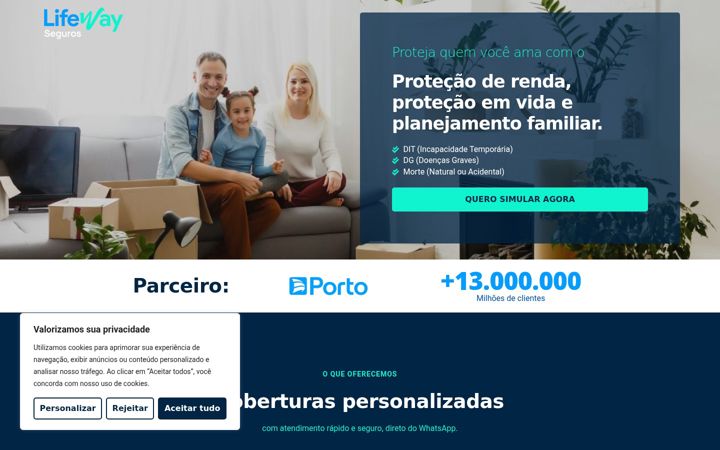 Screenshot of lifewayseguros.com.br
