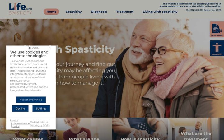 Screenshot of lifewithspasticity.co.uk
