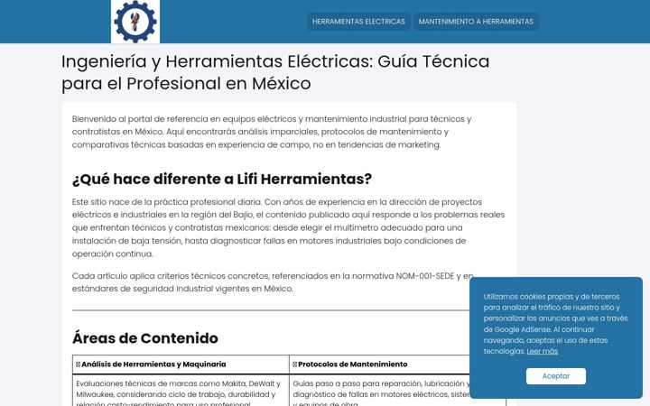 Screenshot of lifiherramientaselectricas.com