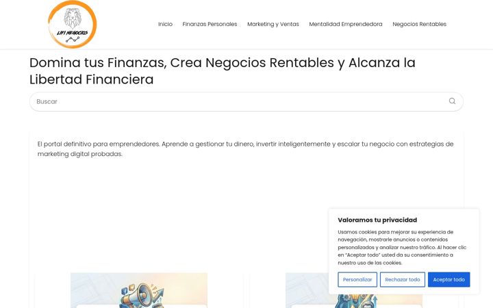 Screenshot of lifinegocios.com