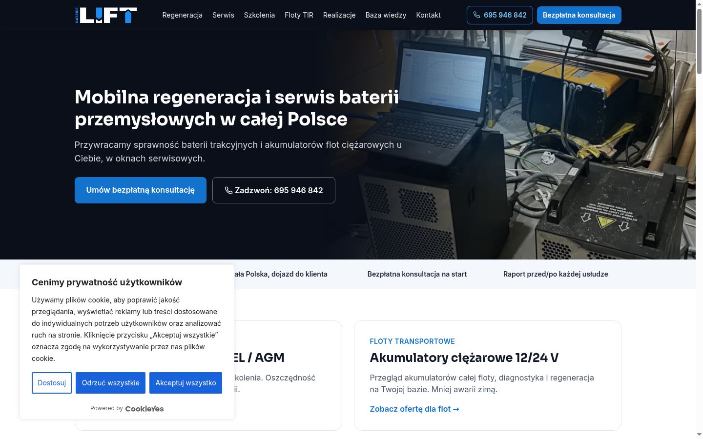 Screenshot del banner di consenso mostrato prima di qualsiasi interazione