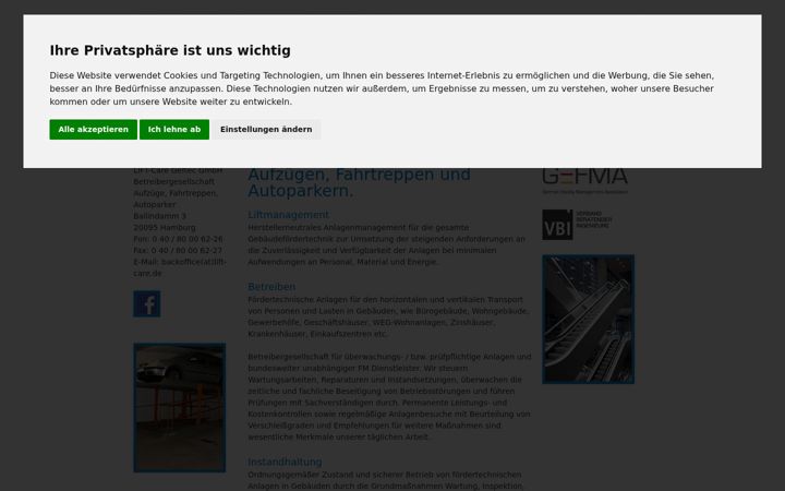 Screenshot of lift-care.de
