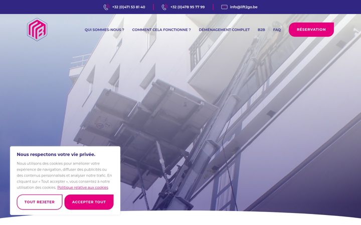 Screenshot of lift2go.be