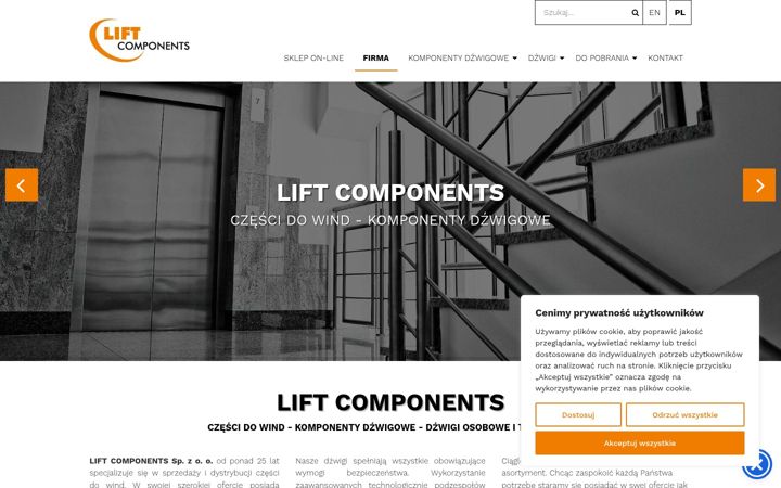Screenshot of liftcomponents.pl