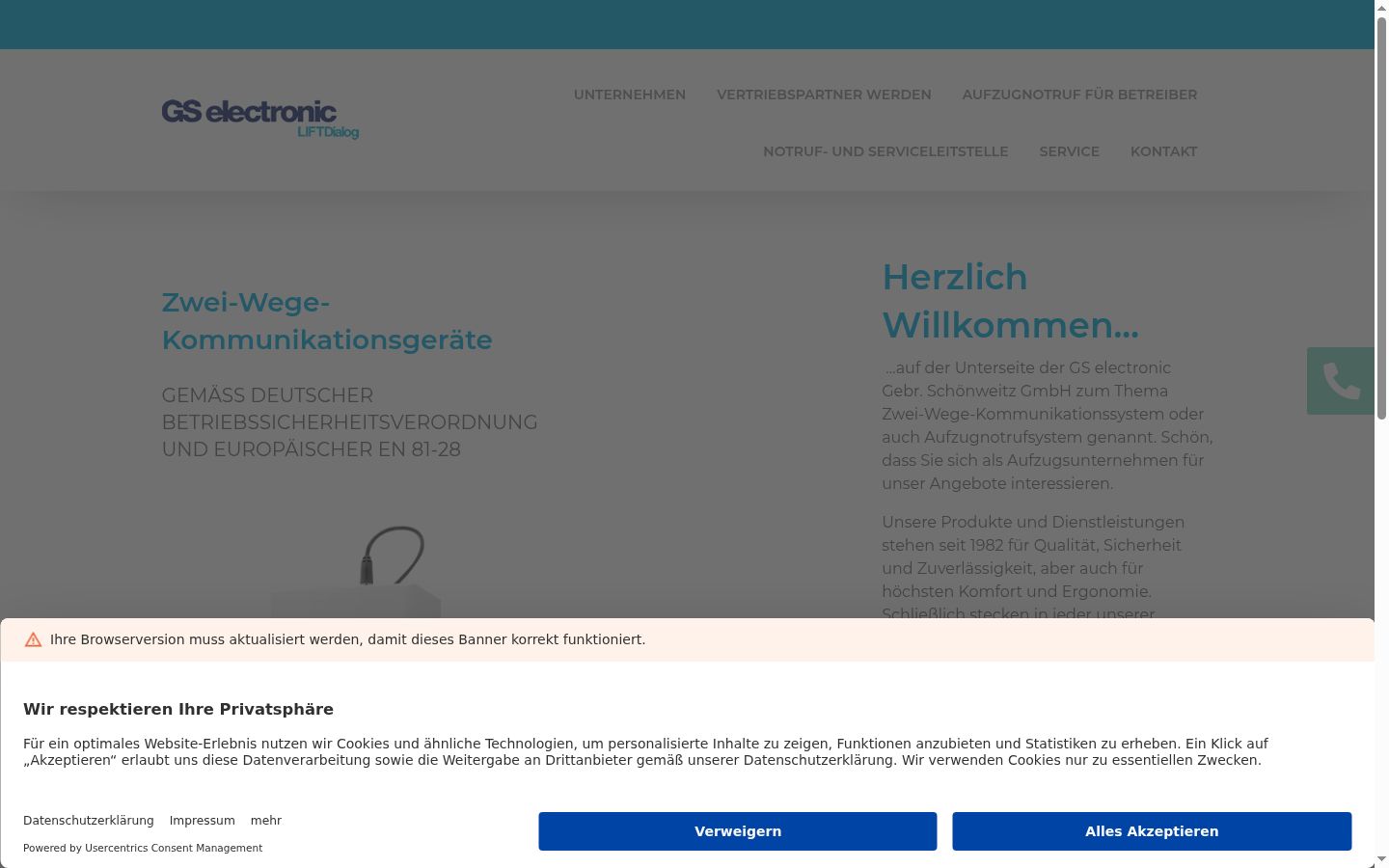 Zrzut ekranu banera zgody wyświetlanego przed jakąkolwiek interakcją