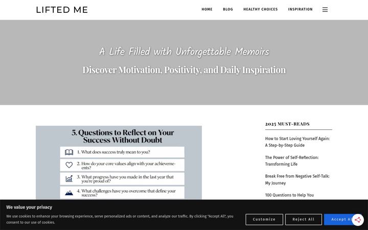 Screenshot of liftedme.com