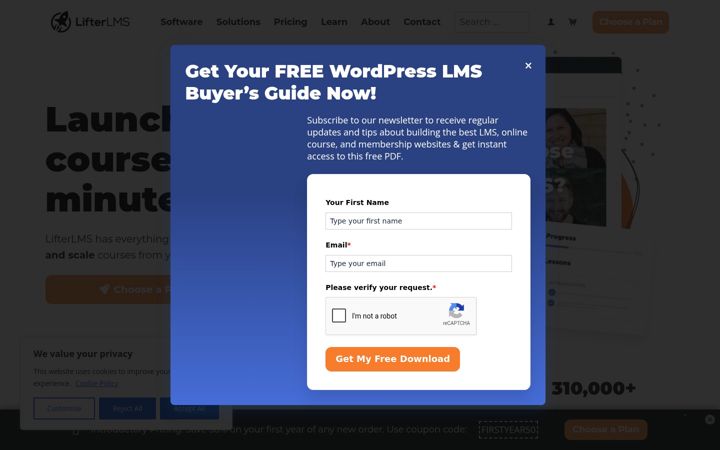 Screenshot of lifterlms.com