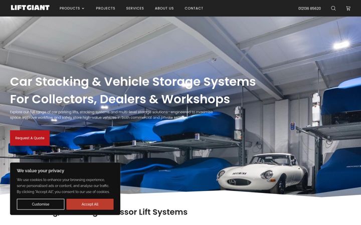 Screenshot of liftgiant.co.uk