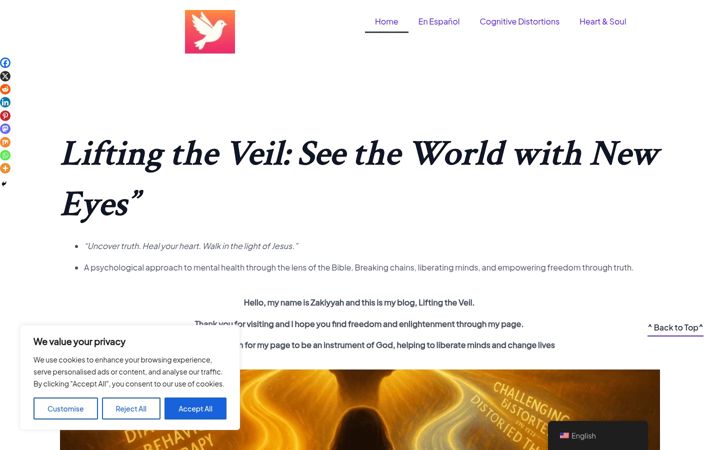 Screenshot of liftingtheveilwebsite.com