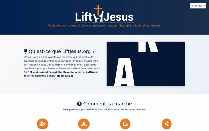 Screenshot of liftjesus.org