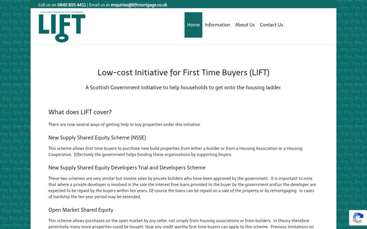 Screenshot of liftmortgage.co.uk