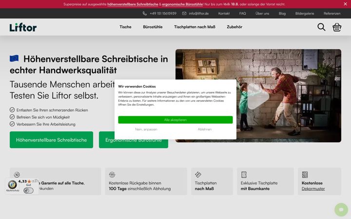 Screenshot of liftor.de