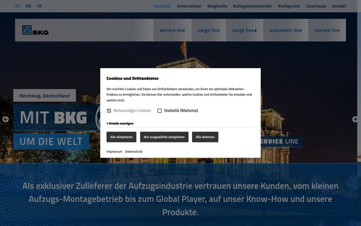 Screenshot of lifts.de