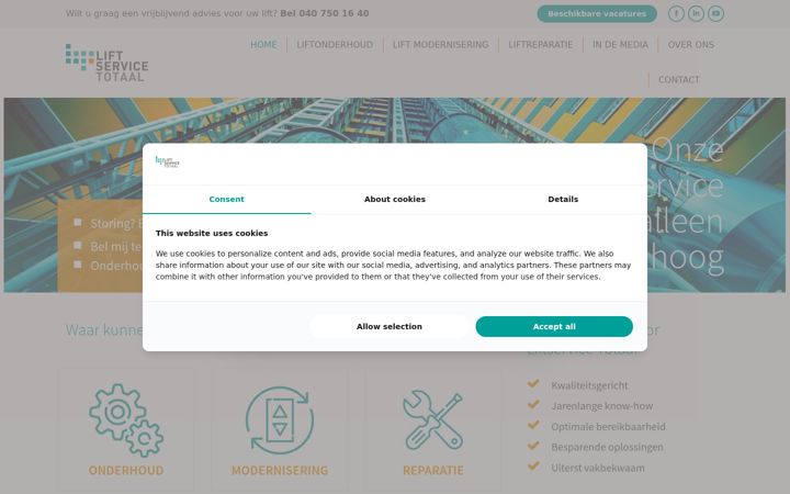 Screenshot of liftservicetotaal.nl