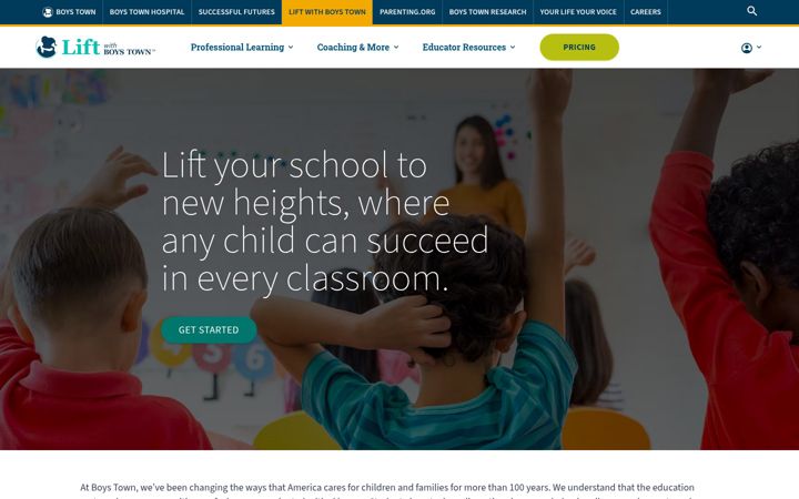 Screenshot of liftwithboystown.org
