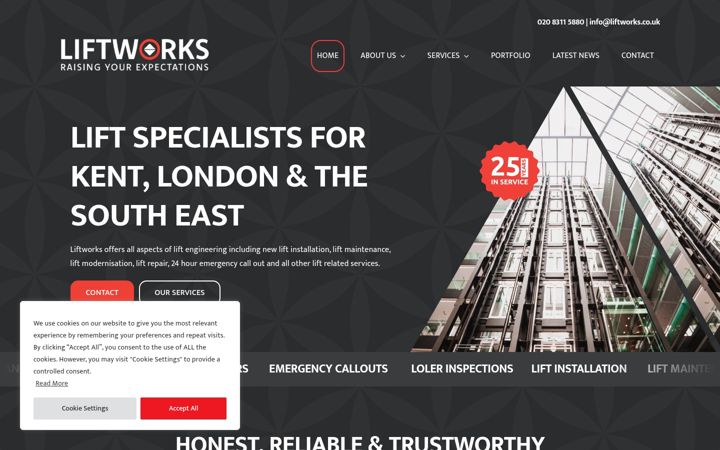 Screenshot of liftworks.co.uk