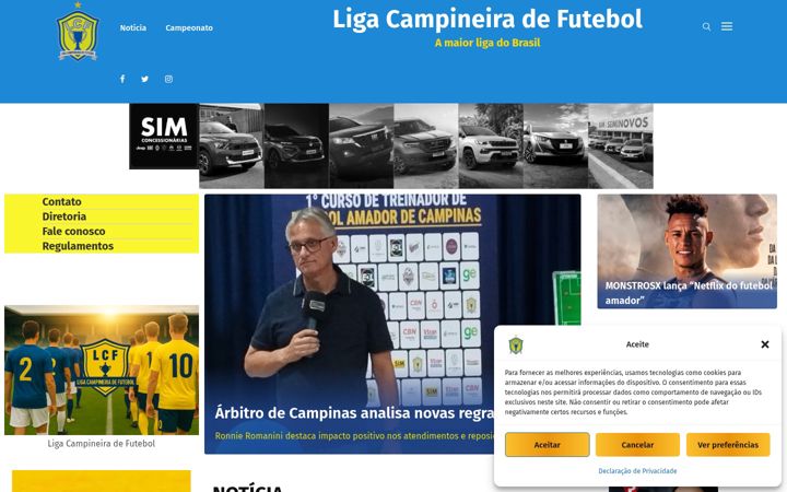 Screenshot of ligacampineira.com.br
