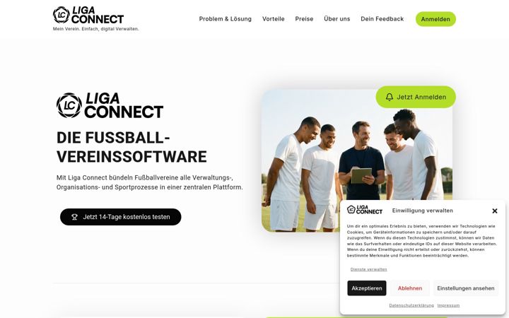 Screenshot of ligaconnect.de